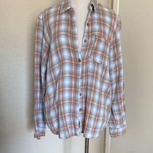 Cotton Plaid Button-Up Shirt